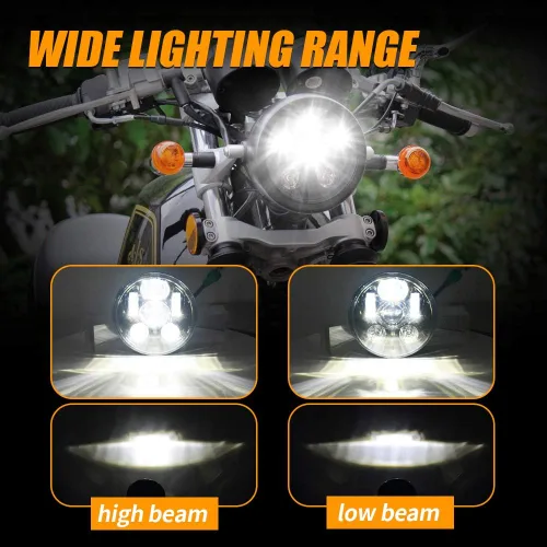 Miniatura 4 de 5-3/4 5.75 pulgadas LED faro delantero de motocicleta compatible con Harley Davidson Sportster Dyna Low Rider Street Bob lron 883 1200 Softail Wide