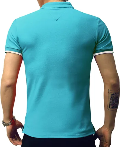 Miniatura 3 de LOGEEYAR Camisa polo de moda para hombre, de manga larga, ajustada, Henley, ropa de algodón piqué