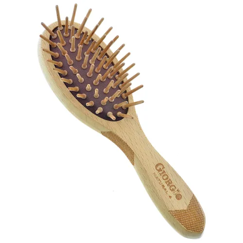 Miniatura 9 de Giorgio Juego de cepillo de cerdas de madera respetuoso con el medio ambiente, cepillo desenredante y cepillo de crecimiento del cabello