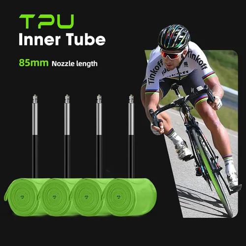 Miniatura 7 de 1/4-Pack CYCLAMI TPU Inner Tubes 700 x 18-32c 700c Inner Tubes Ultralight 30g Bike Tube with 45mm/65mm/85mm Presta Valve for Road Bike Tubes(Include