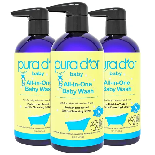 Miniatura 6 de PURA D'OR Jabón y champú calmante todo en uno de 16 onzas para el cabello y todo el cuerpo, sin desgarros, sin sulfatos, aloe vera natural, fórmula