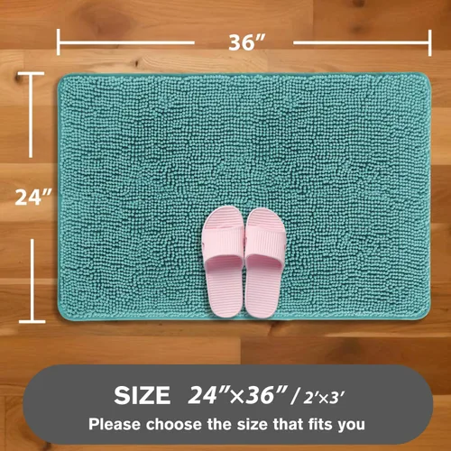 Miniatura 329 de Alfombra de baño pequeña de 12 x 18 pulgadas, lavable y absorbente, antideslizante, alfombra de baño de felpilla gruesa y suave para baño, ducha