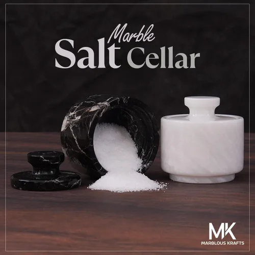 Miniatura 6 de MARBLOUS KRAFTS Salero de Mármol con Tapa 3" Blanco y Negro Cebra Frasco de Especias Para Encimera de Cocina Recipiente de Sal de Piedra y Cuencos