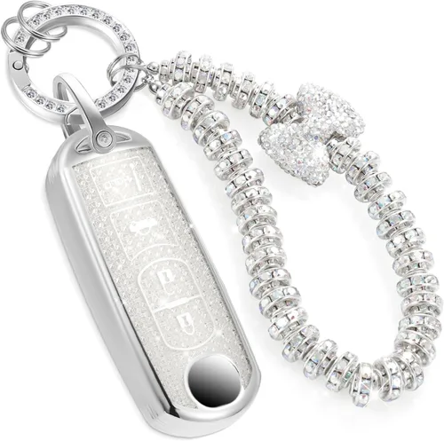 Miniatura 16 de para llavero de Cadillac con funda de TPU con superficie granulada y cuerda trenzada metálica, funda de llavero mejorada para 2020 en adelante CT4
