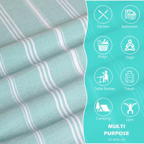Miniatura 5 de cabanana Toallas de mano para baño, paquete de 2, 20 x 30 pulgadas, 100% algodón, toallas de mano turcas, superabsorbentes y de secado rápido, Aqua