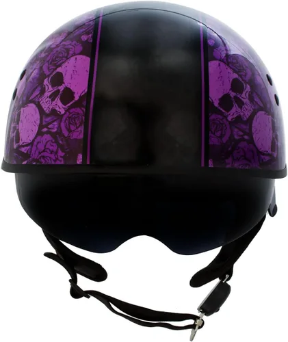 Miniatura 8 de Hot Leathers HLD1039 - Ramo de calaveras moradas y negro brillante avanzado DOT, unisex, con visera abatible, talla L