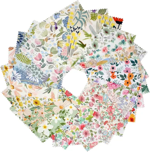 Miniatura 10 de Paquetes de retazos para acolchado de 5 pulgadas, cuadrados de tela precortada de 5''x5'', liquidación de tela de algodón para acolchado, 42