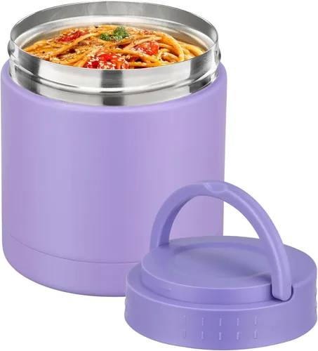 Miniatura 8 de HWONMTE Termo de sopa de 10.5 onzas para comida caliente, para niños y adultos, tarro de alimentos aislado con asa ancho de boca, recipientes de Azul