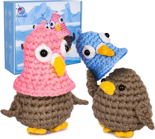Miniatura 9 de Kit de ganchillo para principiantes, kit de inicio de ganchillo con tutoriales en video paso a paso, suministros de tejido de ganchillo Amigurumi
