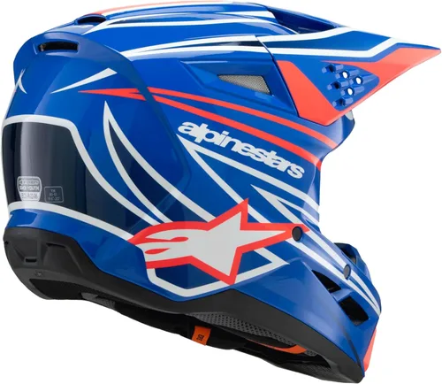 Miniatura 3 de Alpinestars SM3 Casco Deegan para jóvenes ECE06/DOT Azul/Rojo/Blanco/Negro Brillante