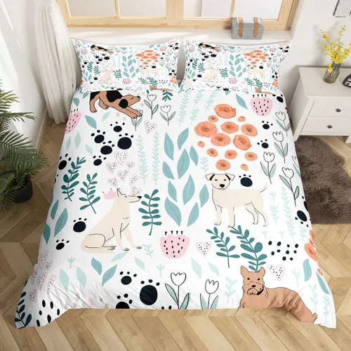Miniatura 45 de Erosebridal Juego de ropa de cama individual de animales de la selva para niñas y niños, funda de edredón de elefante oso, tigre, león, safari