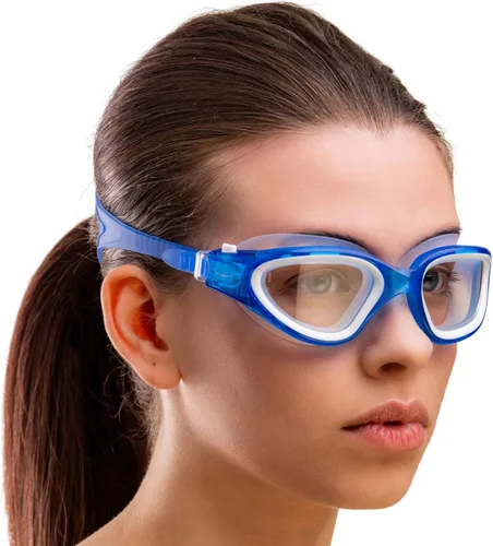 Miniatura 35 de AqtivAqua DX - Gafas de natación con visión amplia para adultos, hombres y mujeres, antiempañamiento y sin fugas Gafas negras + funda plateada