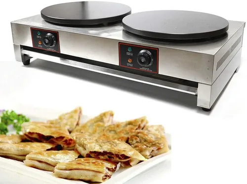 Miniatura 2 de Máquina de crepas eléctrica comercial de 16 pulgadas, sartén eléctrica antiadherente de 110 V 2.8 KW con esparcidor de madera (estilo 2)