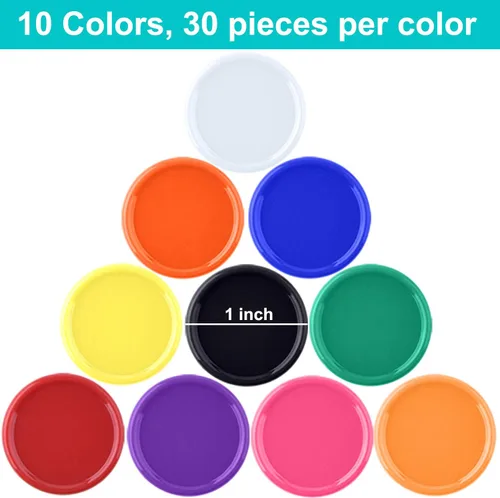 Miniatura 3 de Coopay 300 unidades de 10 colores de plástico para contadores de aprendizaje, discos de conteo de fichas de bingo para práctica de matemáticas