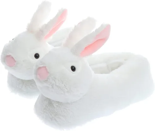 Miniatura 2 de Millffy Pantuflas clásicas de conejo para adultos, pantuflas de felpa de tamaño infantil, pantuflas de animales de pastor perro corgi disfraz calzado