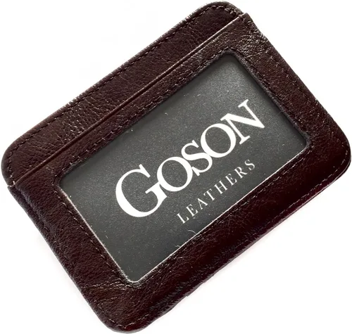 Miniatura 25 de Goson Cartera de cuero con clip para dinero para hombre, billetera de bolsillo frontal, tarjetero de crédito, cartera minimalista delgada
