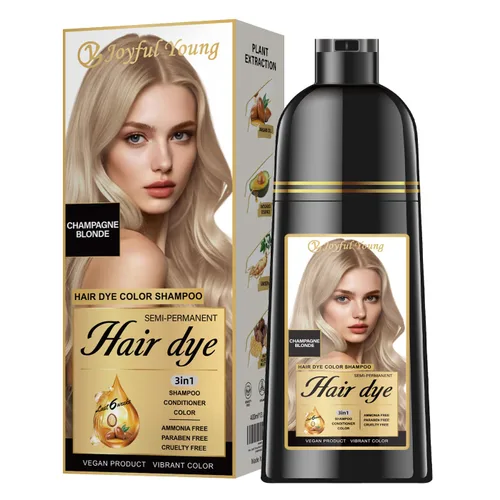 Miniatura 22 de Joyful Young Champú para teñir el cabello natural 3 EN 1, color de cabello para cobertura de canas, champú para teñir el cabello para mujeres