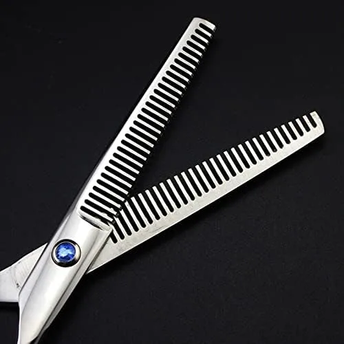 Miniatura 2 de Tijeras de corte de pelo, Profesional Japón 440c 6 pulgadas doble adelgazamiento tijeras de pelo maquillaje corte de pelo tijeras calientes barbería