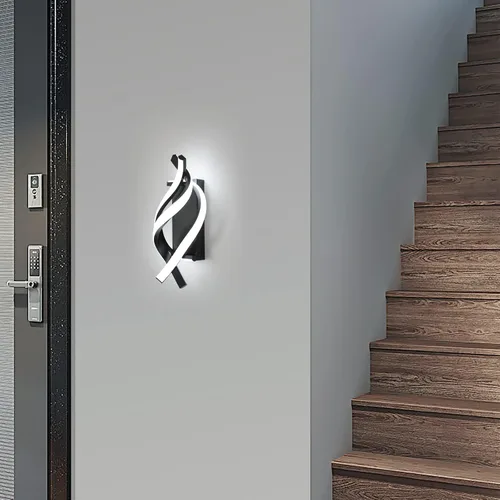 Miniatura 7 de DELIPOP Apliques de pared, aplique de pared LED moderno en espiral, 21 W, 6500 K, luz blanca fría de pared para interiores, lámpara de pared LED