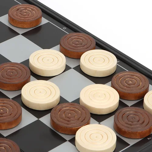 Miniatura 6 de Piezas de madera de damas, 24 piezas de madera con bolsa de almacenamiento, piezas de madera de primera calidad para backgammon, ideal para piezas