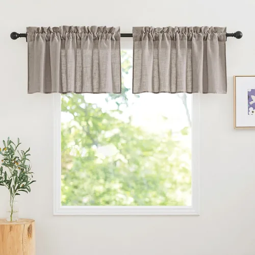 Miniatura 65 de RYB Home - Cortinas semitransparentes de lino Angora