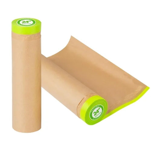 Miniatura 9 de Tangibay Papel de enmascarar precintado para pintar, papel de pintor de 24 pulgadas x 50 pies con cinta para pintura de casa y automóvil, protección