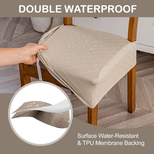 Miniatura 2 de Genina Fundas de asiento impermeables para sillas, fundas de asiento para sillas de comedor, fundas para sillas de cocina, fundas para sillas