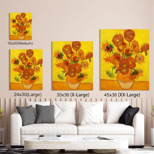 Miniatura 638 de A&T ARTWORK Campo de trigo con cipreses de Van Gogh Las reproducciones de arte clásico mundial, impresiones en lienzo giclée para decoración