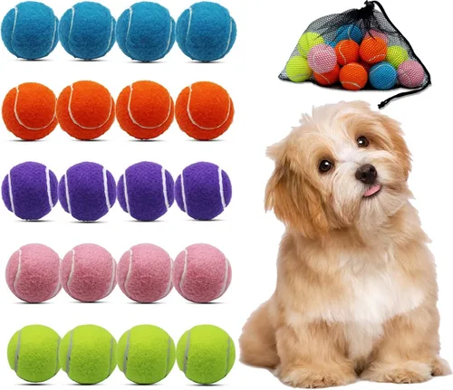 Miniatura 8 de Magicorange Paquete de 6 pelotas de tenis pequeñas, pelotas de tenis de 2 pulgadas para perros, pelota colorida y fácil de atrapar para mascotas