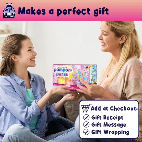Miniatura 2 de PURPLE LADYBUG Haz tu propio kit de manualidades con pompones para niñas de 8 a 12 años, regalos para niñas de 6 a 12 años, kit de costura