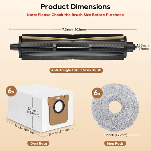 Miniatura 3 de 13 piezas de accesorios de cepillo TriCut compatibles con Dreame L10s Ultra/L20 Ultra/L10s Pro Ultra/L10s Ultra Gen 2, robot aspirador de corte