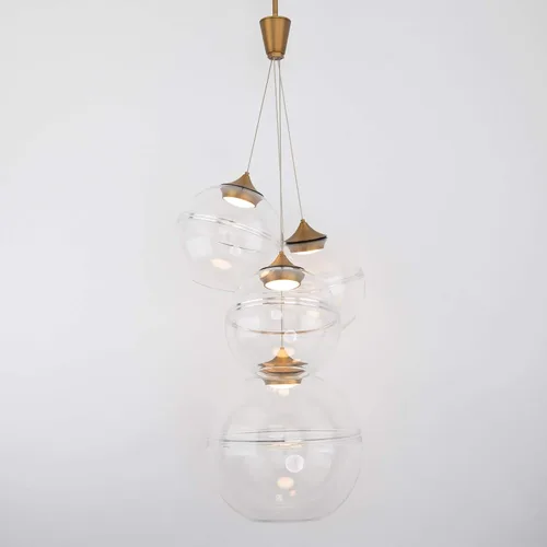 Miniatura 3 de WAC Lighting dweLED, Bistro LED 4 lámparas de araña 3000K en latón envejecido
