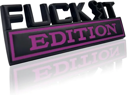 Miniatura 18 de Emblemas exteriores para coche, emblema 3D adhesivo de calcomanía, emblema Fuck-IT edición 3D, calcomanía para guardabarros de coche y camión, Negro