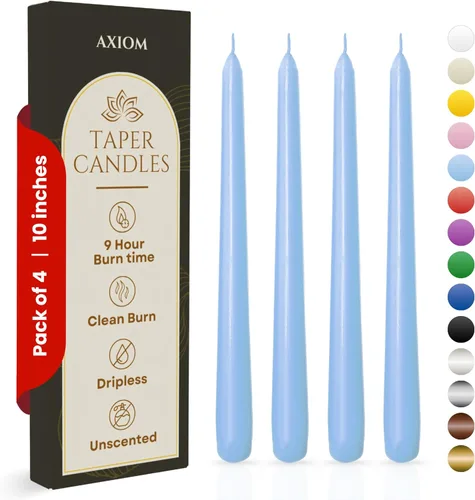 Miniatura 11 de Axiom Candles - Velas cónicas de 10 pulgadas sin goteo - Velas altas sin perfume y sin humo - 9 horas de combustión - Velas cónicas para el hogar