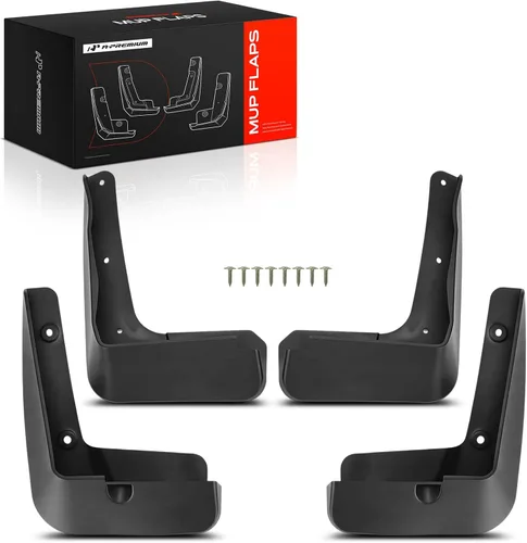 A-Premium Juego de 4 unidades de guardabarros con accesorios compatibles con Hyundai Sonata 2017, sedán, color negro, delantero y trasero (lado del