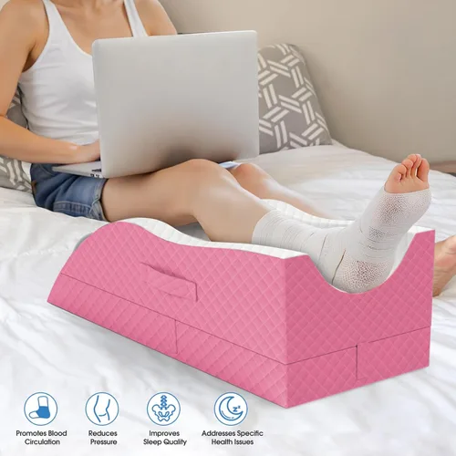 Miniatura 16 de TranquilRelax Almohadas de elevación para pierna después de la cirugía, almohada de cuña ajustable de espuma viscoelástica para lesiones o descanso