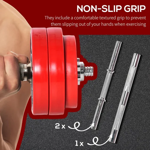 Miniatura 6 de Soozier Adjustable Dumbbell Set, Convertible to Barbell Weight Set for Home Gym Women and Men Weight Lifting Training.