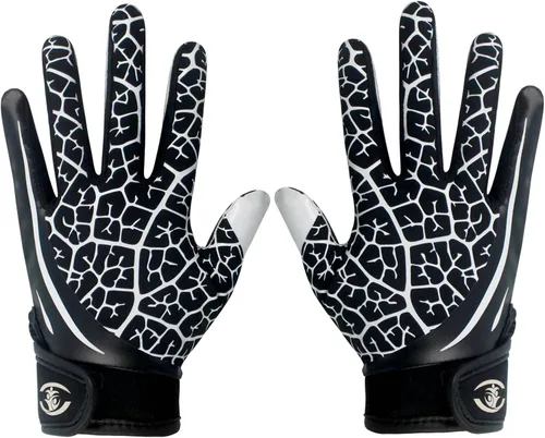 Miniatura 13 de Guantes de receptor de fútbol americano juvenil, guantes de fútbol americano con agarre de silicona para niños y niñas con Super Stick