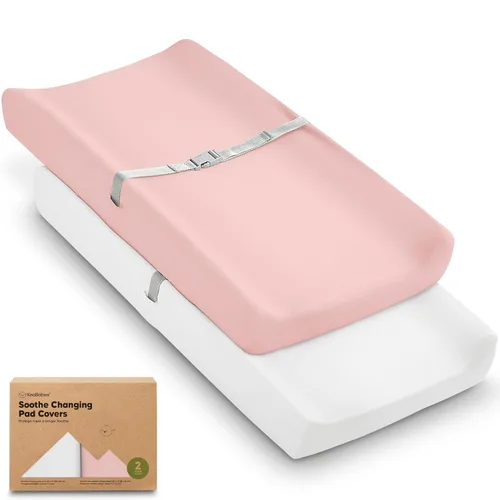 Miniatura 41 de Paquete de 2 fundas orgánicas para cambiador para niña, niño, neutro - 100% algodón, funda para almohadilla de mesa cambiadora, sábanas suaves