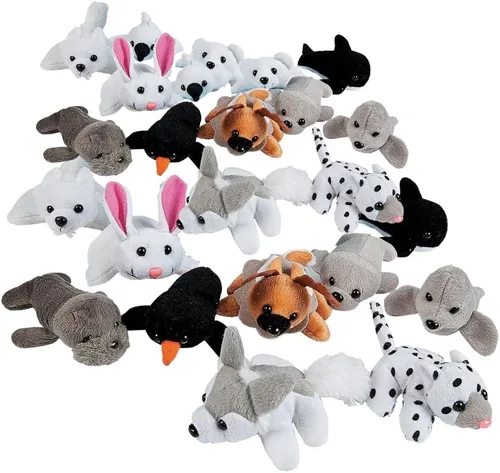 Fun Express Mini Arctic Friends - Surtido de animales de peluche, lindos animales árticos, incluyendo lobos, focas, pingüinos, osos polares y más,