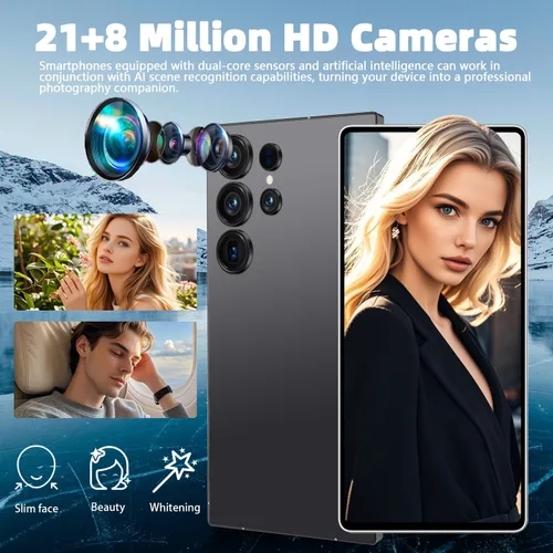 Miniatura 3 de Smartphone Android 8+256GB Pantalla HD de 6.8 pulgadas, 4500 mAh y cámara de 21+8 MP Desbloqueado con Dual-SIM, Face ID y OTG - Asequible sin