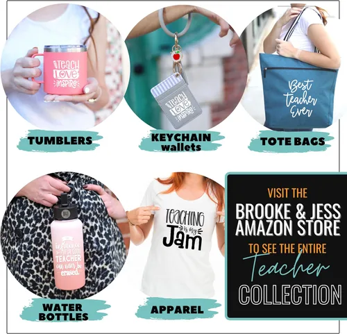 Miniatura 29 de Brooke & Jess Designs Teacher Tote Bag for Work - Teacher Handbag Gifts for Women, Teacher Bag Best Teacher Appreciation Gift