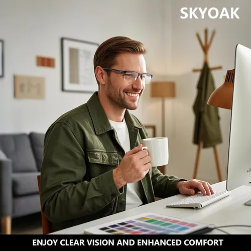Miniatura 2 de SKYOAK Paquete de 2 lentes de sol de lectura prémium para hombres con protección UV400 al aire libre, TR90 lentes de lectura ligeros tintados