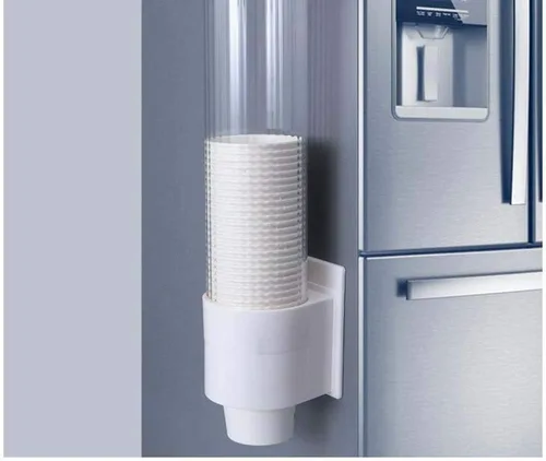 Miniatura 2 de Portavasos desechable grande montado en la pared, dispensador de tazas, organizador de vasos de papel o plástico, incluye imán para fijar