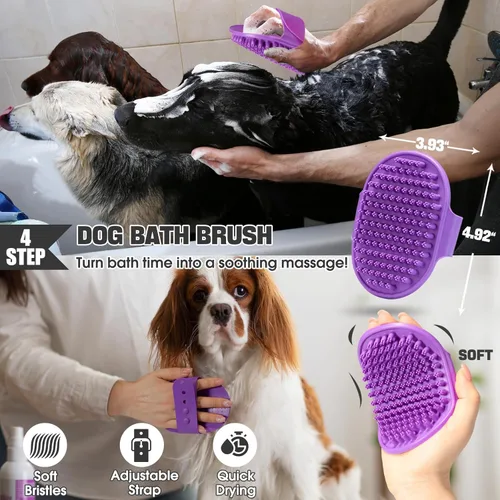 Miniatura 7 de Bonteck Juego de Cepillo Alisador para Perros para Kit de Aseo 4 Piezas Cepillo Grande para Perros Goldendoodles, Poodles, Doodles Cepillo