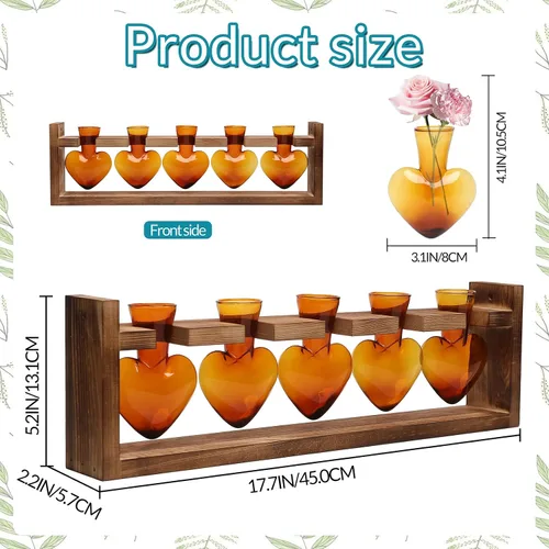 Miniatura 3 de Estaciones de propagación colgantes de terrario para plantas, regalo para mujeres, soporte para plantas de aire con soporte de madera, cristal