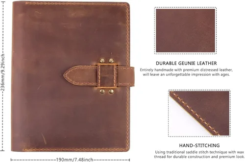 Miniatura 3 de Robrasim - Funda de cuero para cuaderno de bocetos hecha a mano, funda de cuero para cuaderno de bocetos de artista para cuaderno de bocetos de 14 x