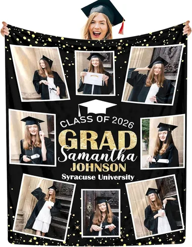 Miniatura 21 de Manta personalizada con collage de fotos, manta de fotos personalizada para graduados, manta personalizada, regalos para temporada de graduación