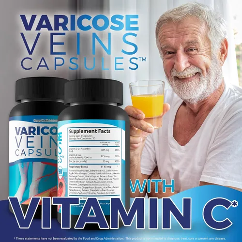 Miniatura 6 de Cápsulas de venas varicosas – Nuestro mejor tratamiento natural para las venas varicosas – Suplemento de venas varicosas anti mujeres – Tratamiento