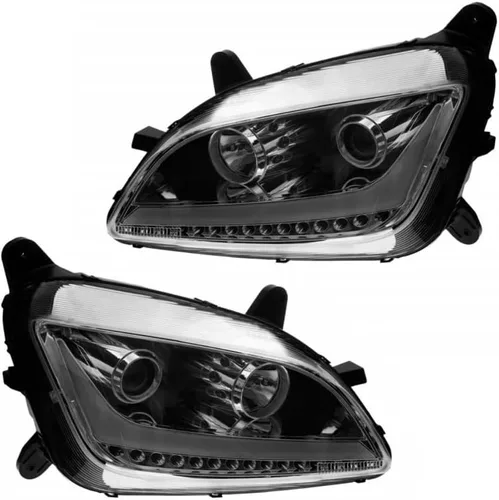 Miniatura 6 de Para Peterbilt 579 2012-2020 Faro delantero lado del pasajero Carcasa cromada Barra de luz LED / luces de señal Proyector alto/bajo